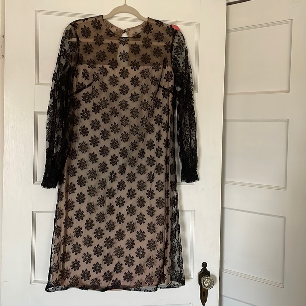 Vintage 1960’s black floral lace dress